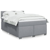 Slatted bed base with mattress Light grey 160x200cm Fabric