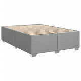 Slatted bed base with mattress Light grey 160x200cm Fabric