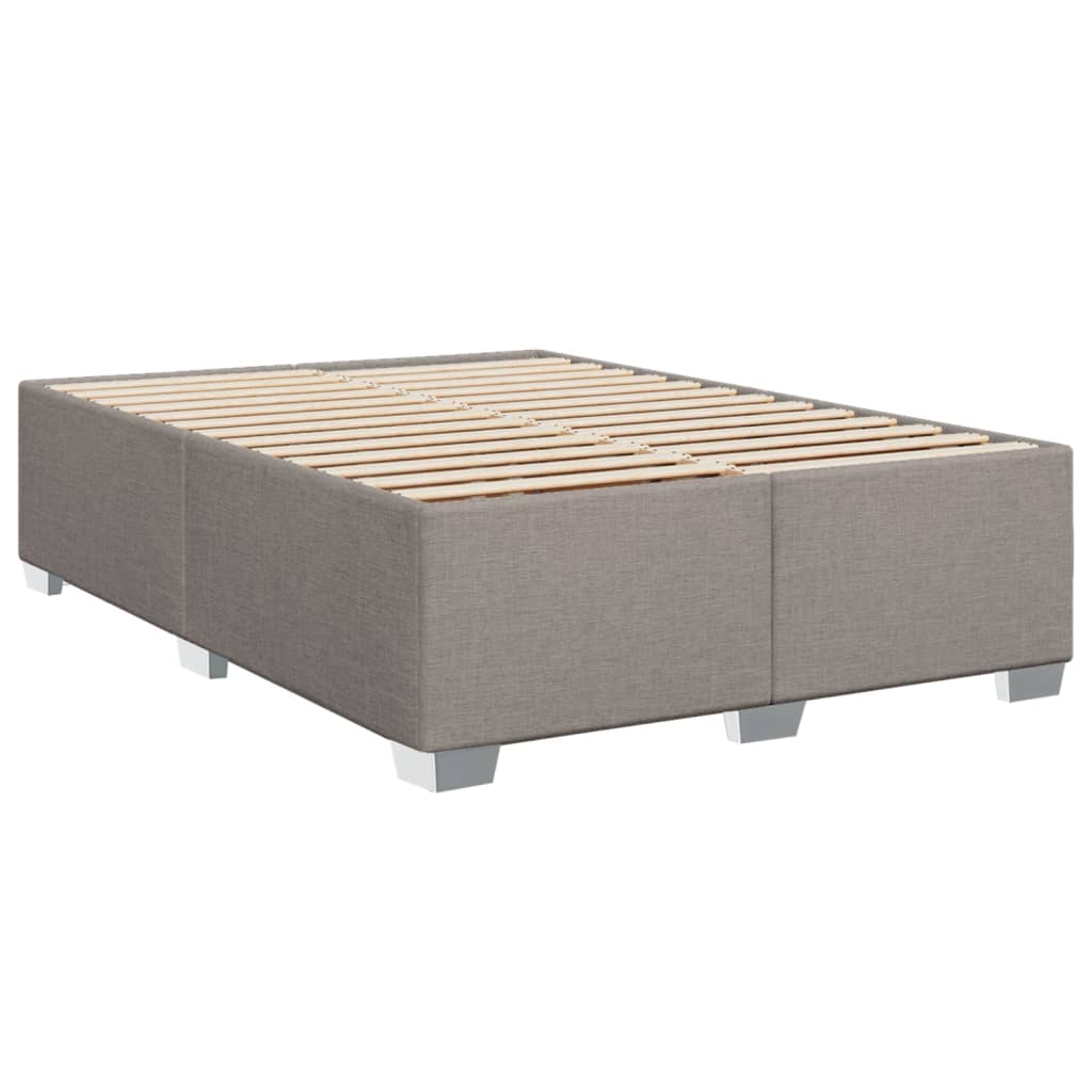 Sommier à lattes de lit avec matelas Taupe 160x200 cm Tissu