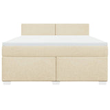 Bed slatted base with mattress Cream 180x200 cm Fabric