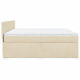 Bed slatted base with mattress Cream 180x200 cm Fabric