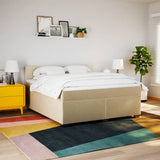 Bed slatted base with mattress Cream 180x200 cm Fabric