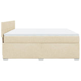 Bed slatted base with mattress Cream 180x200 cm Fabric