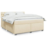 Bed slatted base with mattress Cream 180x200 cm Fabric