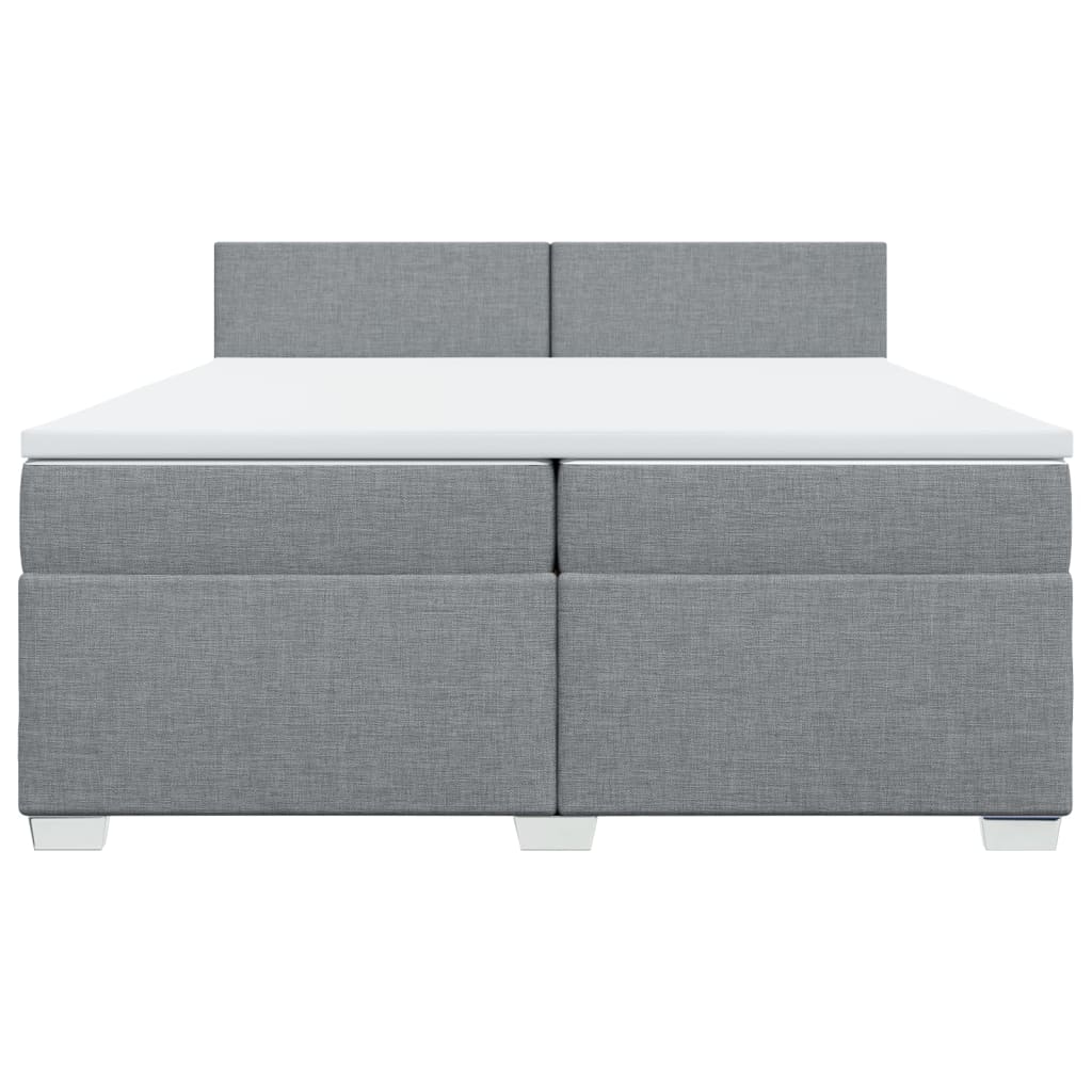 Sommier à lattes de lit avec matelas Gris clair 200x200cm Tissu