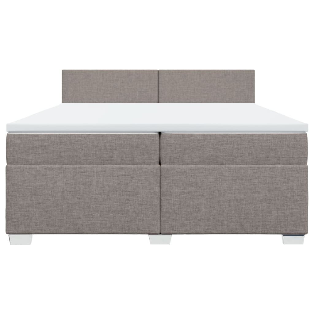 Sommier à lattes de lit avec matelas Taupe 200x200 cm Tissu