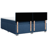 Slatted bed base with mattress Blue 200x200 cm Fabric