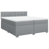 Sommier à lattes de lit avec matelas Gris clair 200x200cm Tissu