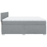 Sommier à lattes de lit avec matelas Gris clair 200x200cm Tissu