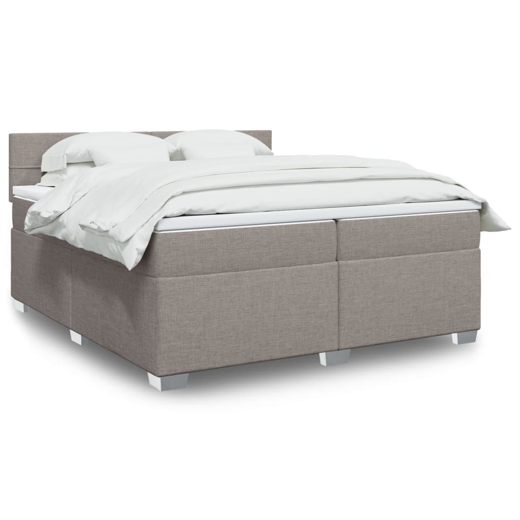 Sommier à lattes de lit avec matelas Taupe 200x200 cm Tissu