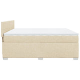 Bed slatted base with mattress Cream 200x200 cm Fabric