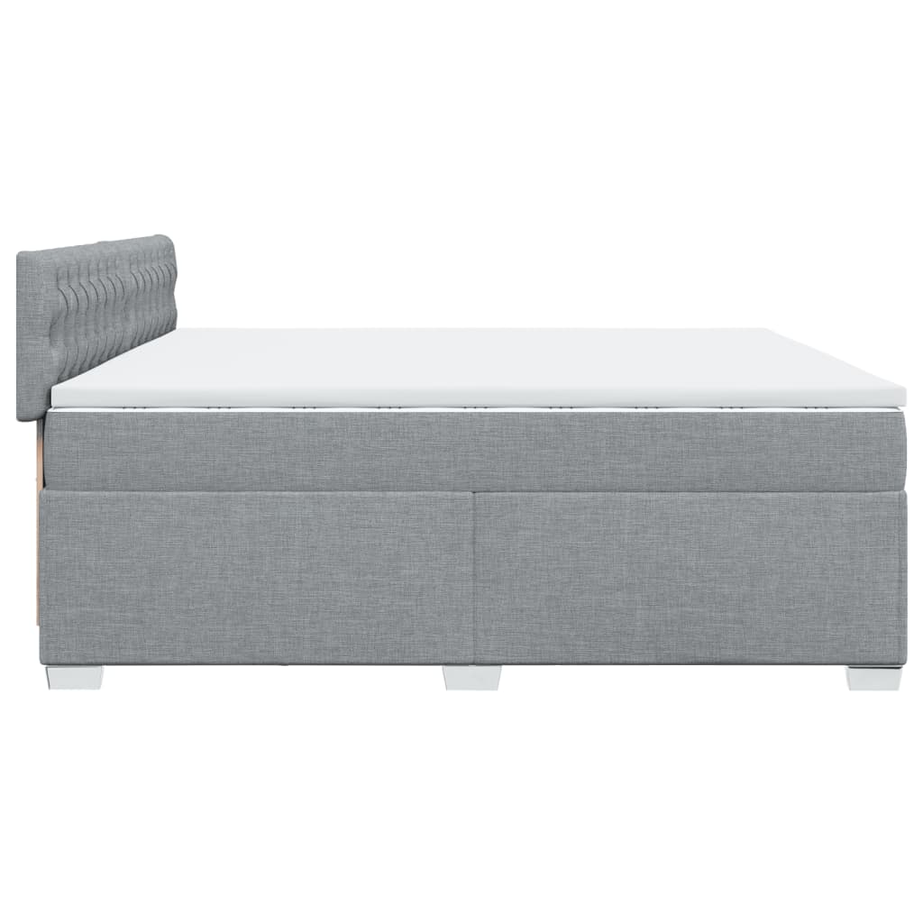 Sommier à lattes de lit avec matelas Gris clair 200x200cm Tissu