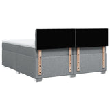 Sommier à lattes de lit avec matelas Gris clair 200x200cm Tissu