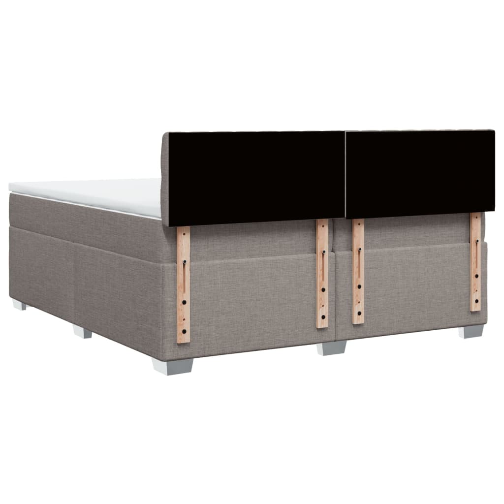 Sommier à lattes de lit avec matelas Taupe 200x200 cm Tissu