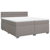 Sommier à lattes de lit avec matelas Taupe 200x200 cm Tissu