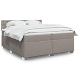 Sommier à lattes de lit avec matelas Taupe 200x200 cm Tissu