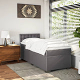 Bed slatted base with mattress Grey 80x200 cm Faux leather