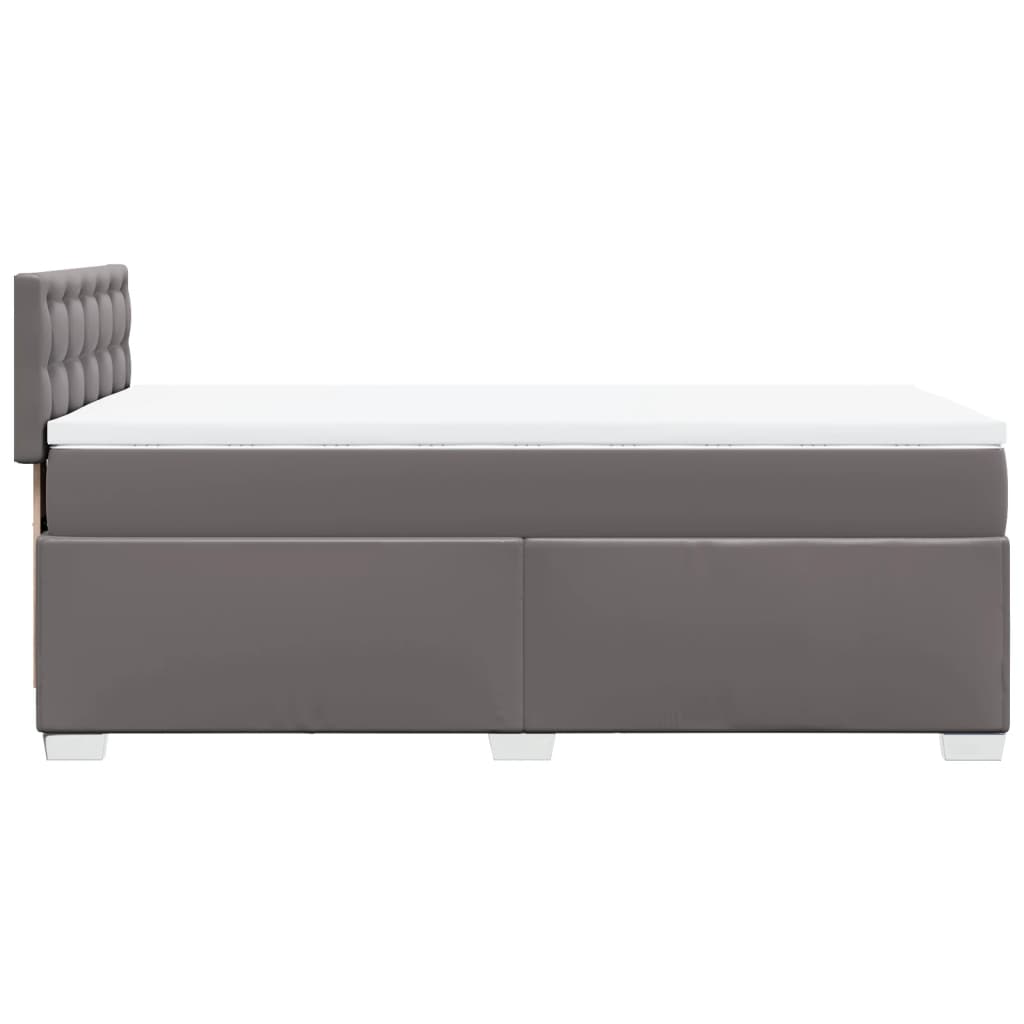 Sommier à lattes de lit avec matelas Gris 90x200 cm Similicuir