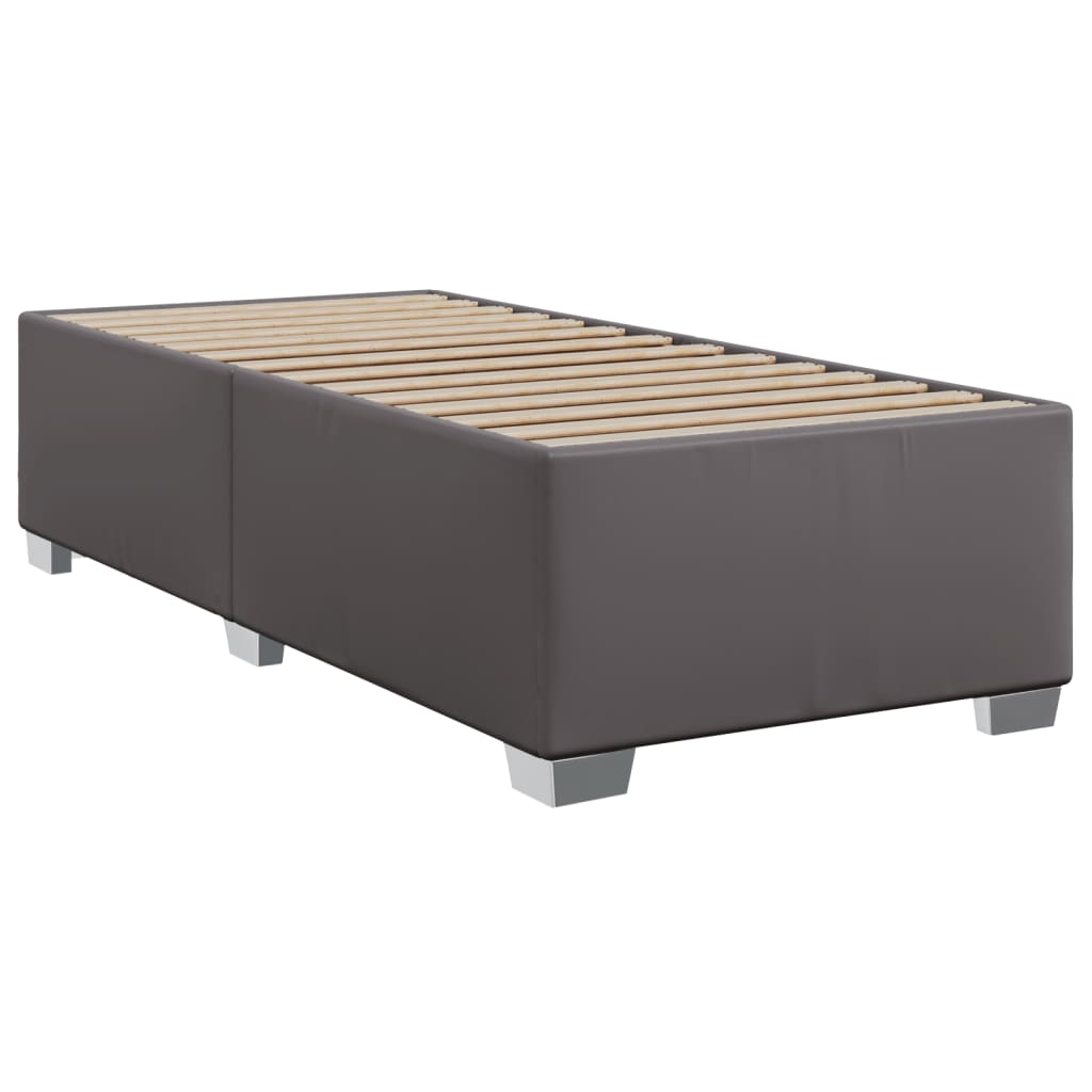 Sommier à lattes de lit avec matelas Gris 90x200 cm Similicuir