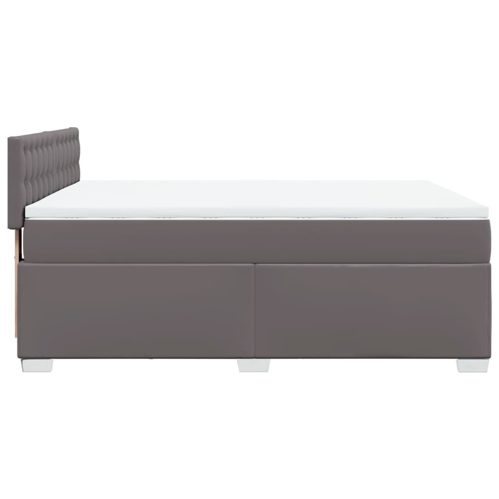 Sommier à lattes de lit avec matelas Gris 140x190 cm Similicuir