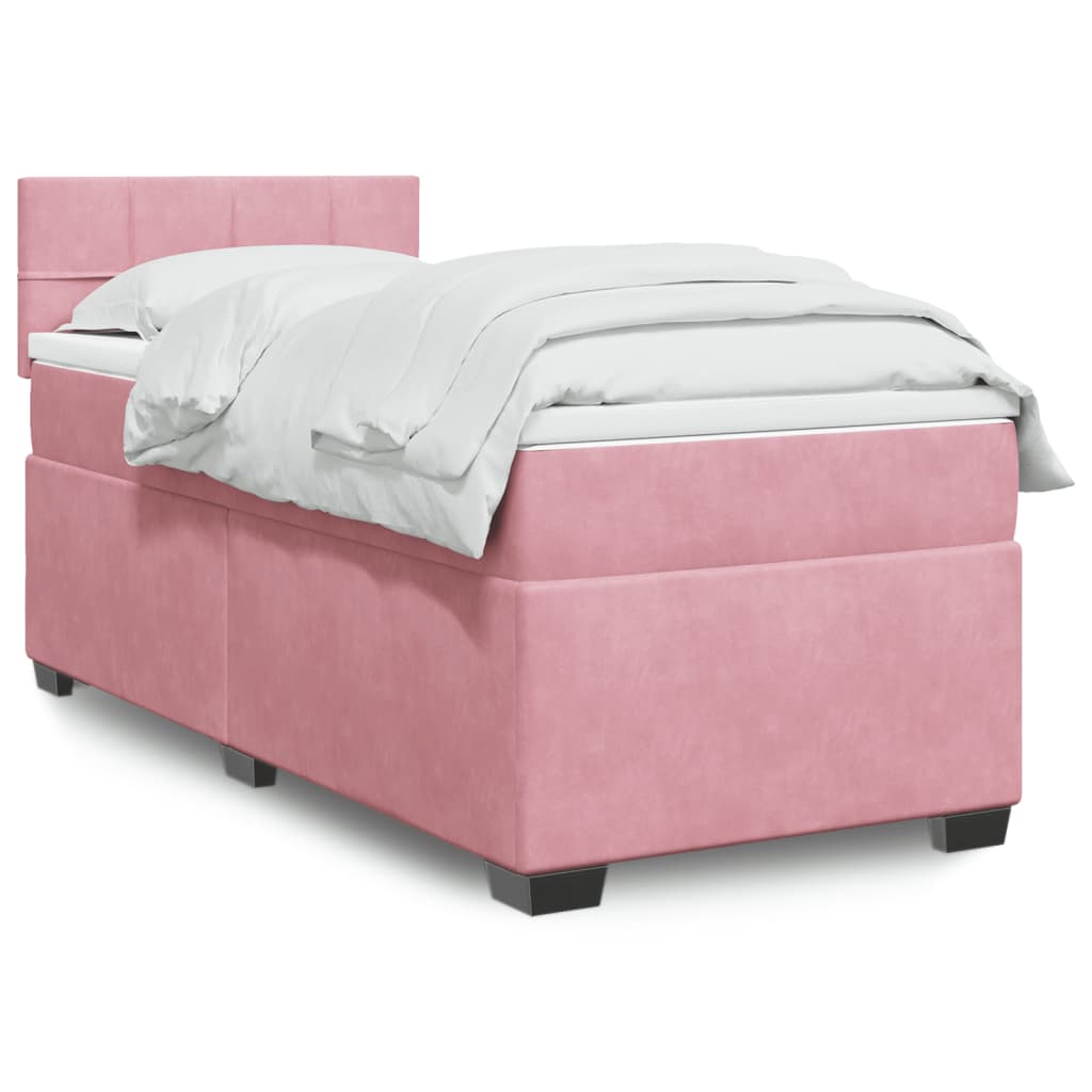 Sommier à lattes de lit avec matelas Rose 90x190 cm Velours