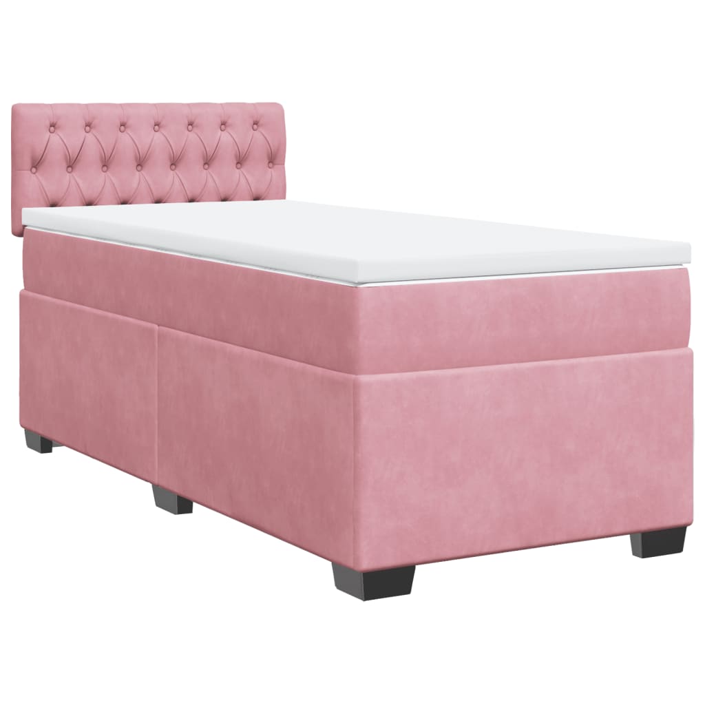 Sommier à lattes de lit avec matelas Rose 90x200 cm Velours