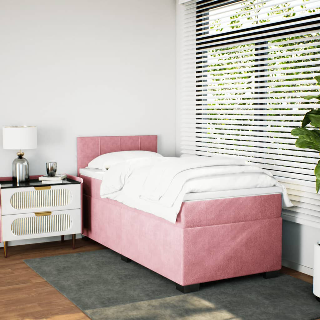 Sommier à lattes de lit avec matelas Rose 90x200 cm Velours