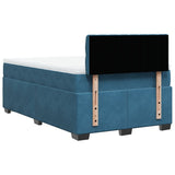 Dark Blue 120x200cm Velvet Bed Slatted Base and Mattress