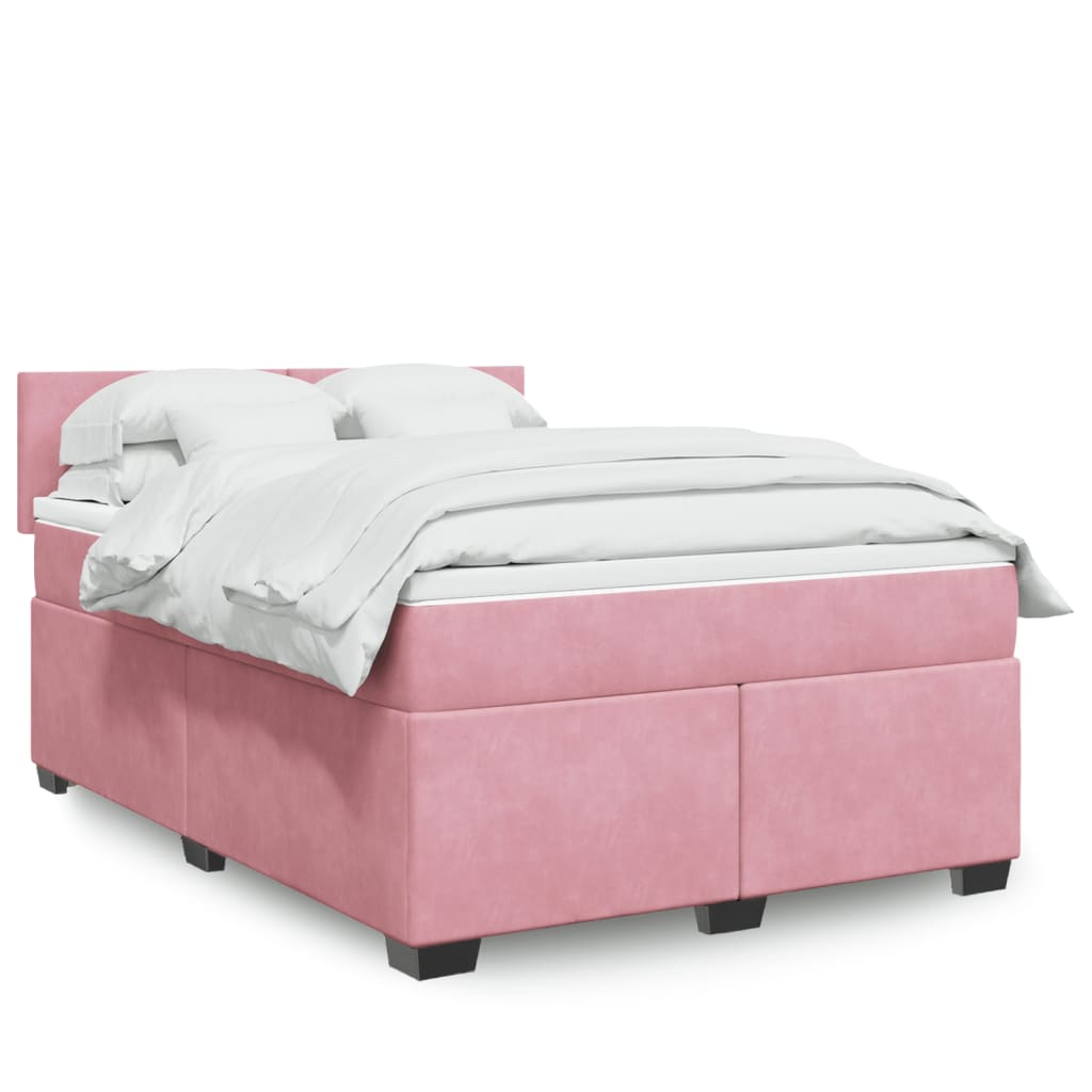 Slatted bed base with mattress Rose 140x190 cm Velvet