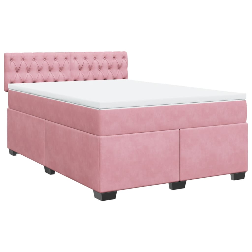 Slatted bed base with mattress Rose 140x190 cm Velvet