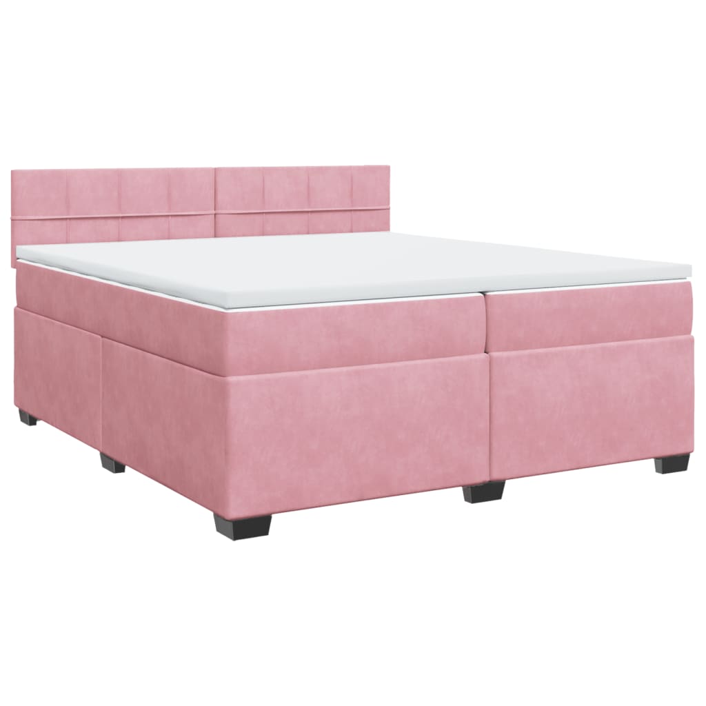 Sommier à lattes de lit avec matelas Rose 200x200 cm Velours