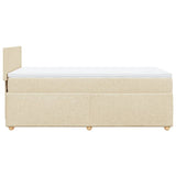 Bed slatted base with mattress Cream 80x200 cm Fabric