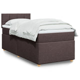 Slatted bed base with mattress Dark brown 80x200 cm