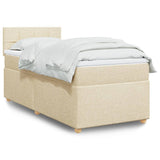 Bed slatted base with mattress Cream 80x200 cm Fabric