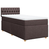 Slatted bed base with mattress Dark brown 80x200 cm