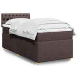 Slatted bed base with mattress Dark brown 80x200 cm