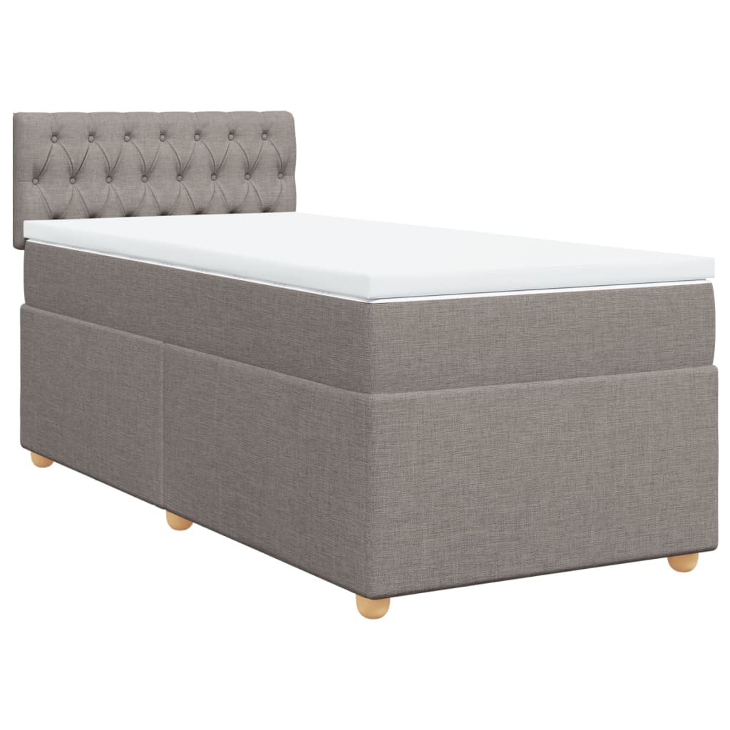 Slatted bed base with mattress Taupe 80x200 cm Fabric