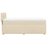 Bed slatted base with mattress Cream 80x200 cm Fabric