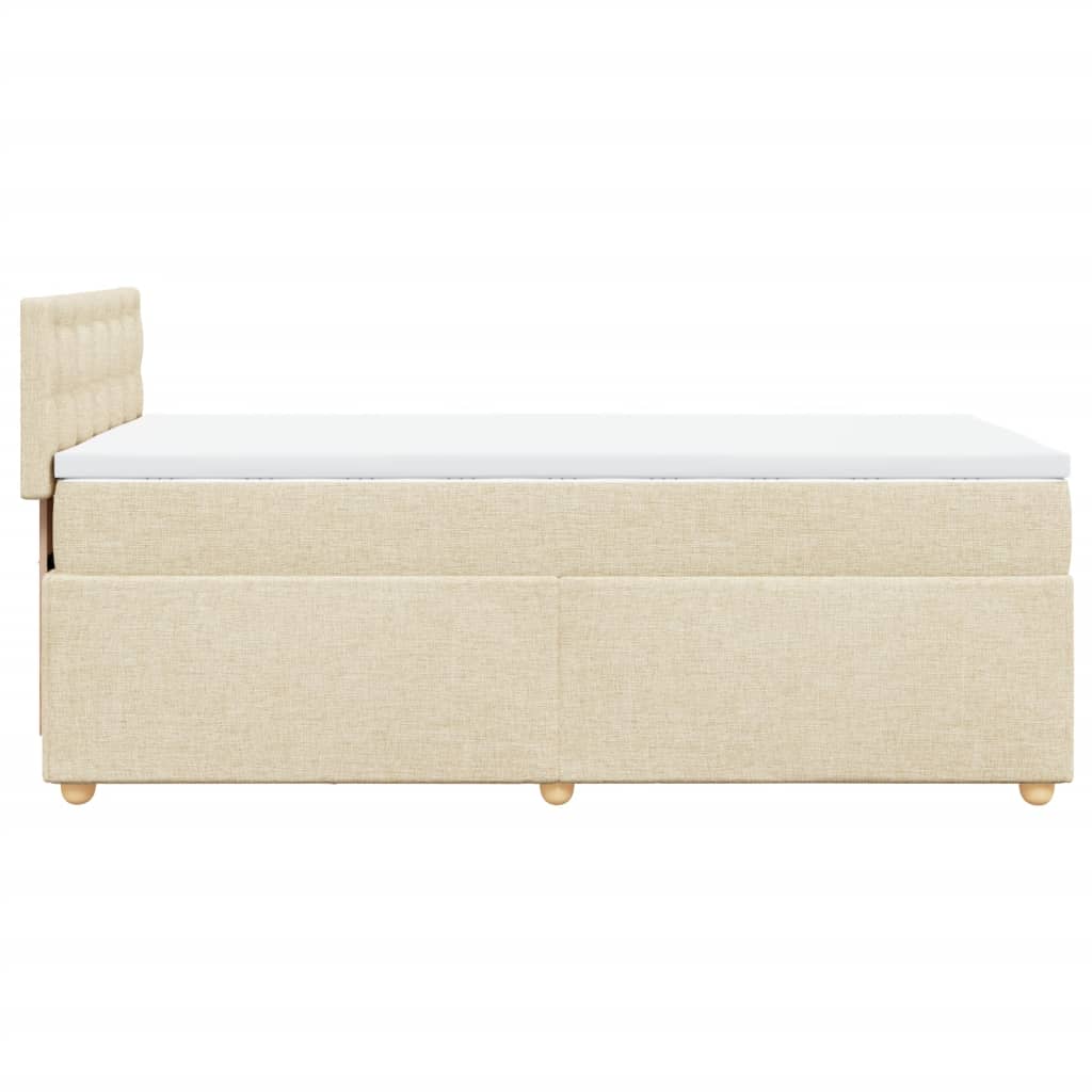 Bed slatted base with mattress Cream 80x200 cm Fabric