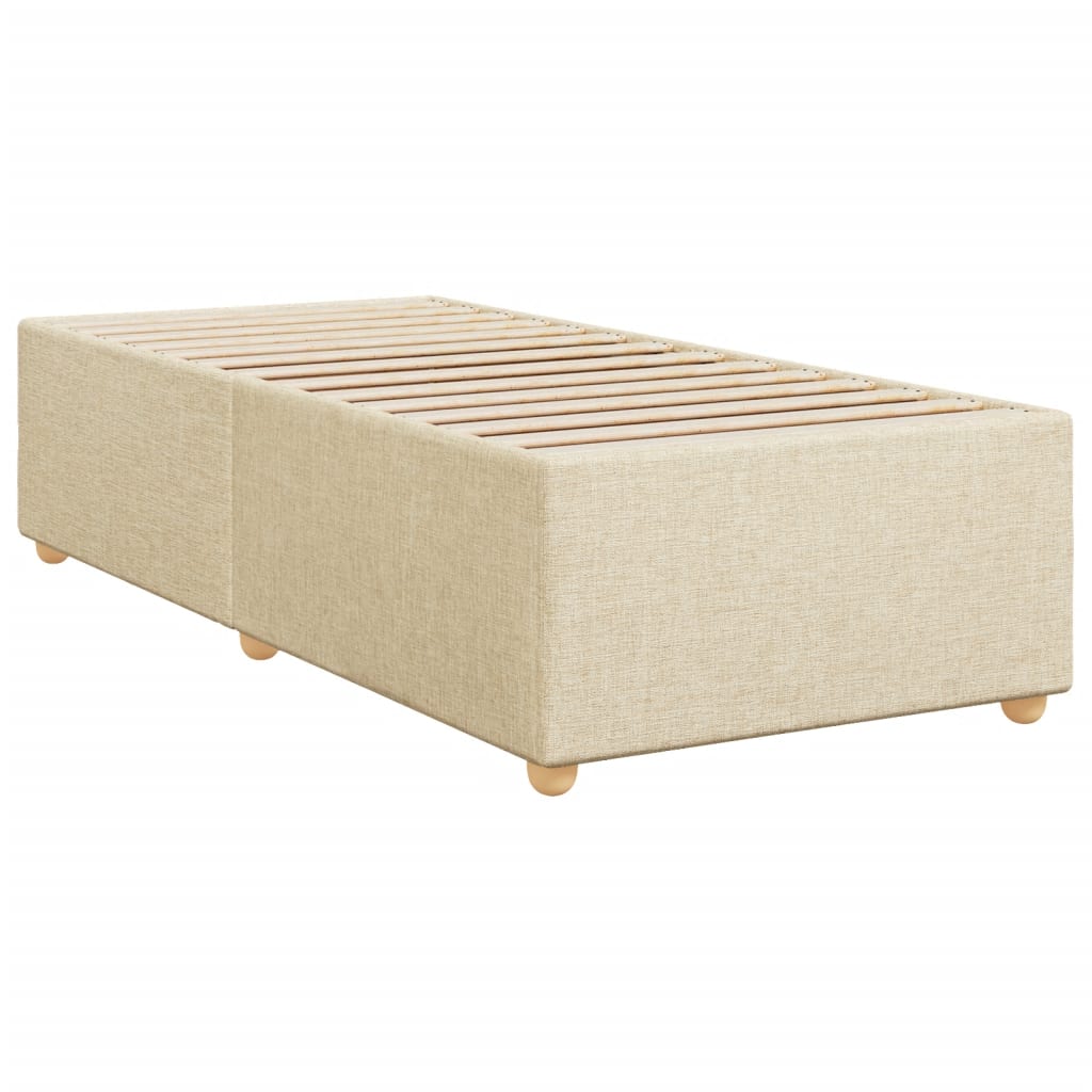 Bed slatted base with mattress Cream 80x200 cm Fabric