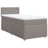 Slatted bed base with mattress Taupe 90x190 cm Fabric