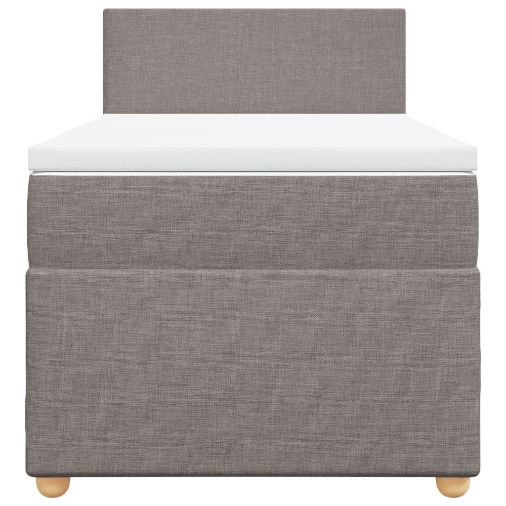 Slatted bed base with mattress Taupe 90x190 cm Fabric