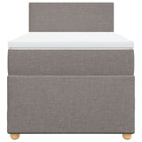 Slatted bed base with mattress Taupe 90x190 cm Fabric