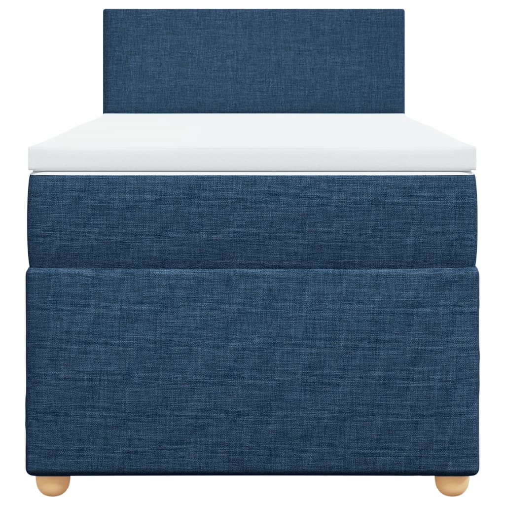 Slatted bed base with mattress Blue 90x190 cm Fabric