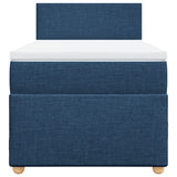 Slatted bed base with mattress Blue 90x190 cm Fabric