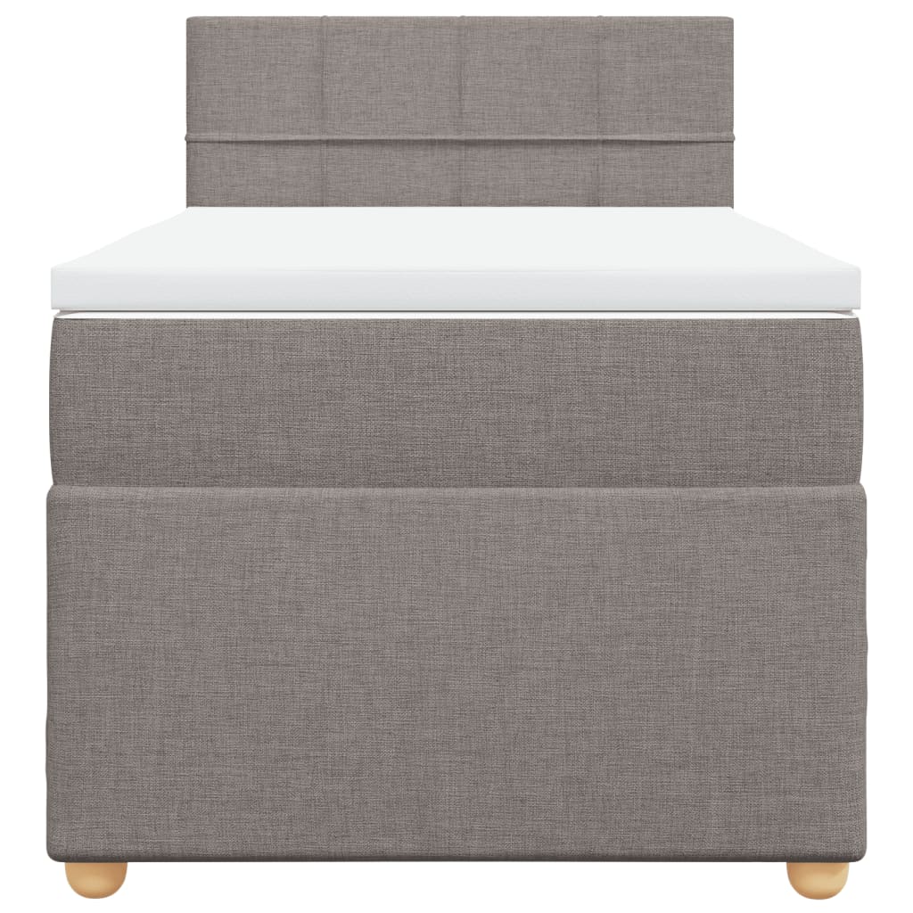 Slatted bed base with mattress Taupe 90x190 cm Fabric