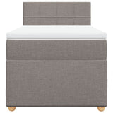 Slatted bed base with mattress Taupe 90x190 cm Fabric