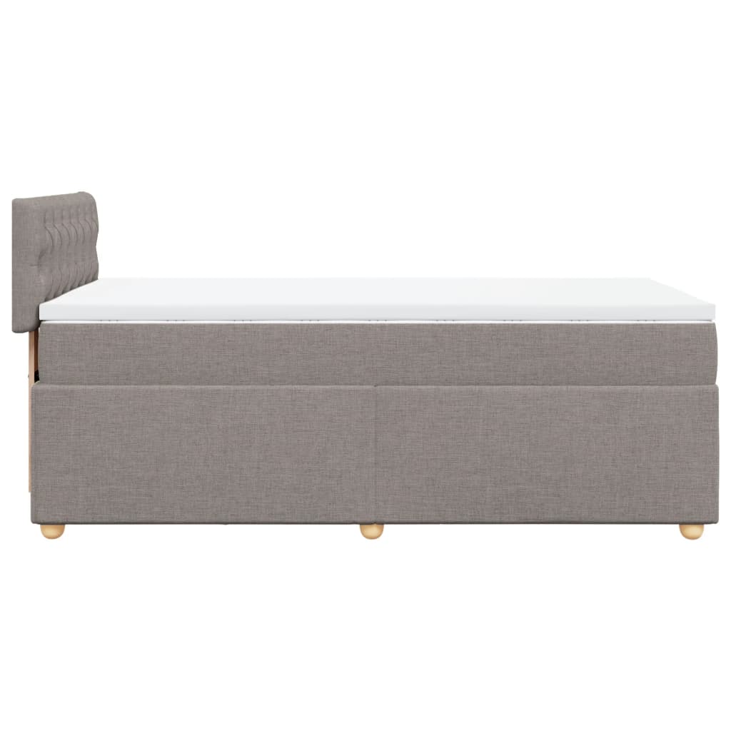 Slatted bed base with mattress Taupe 90x190 cm Fabric