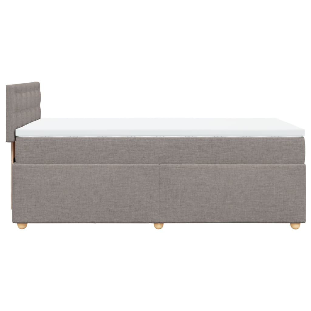 Slatted bed base with mattress Taupe 90x190 cm Fabric