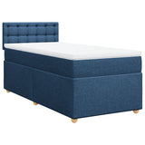 Slatted bed base with mattress Blue 90x190 cm Fabric